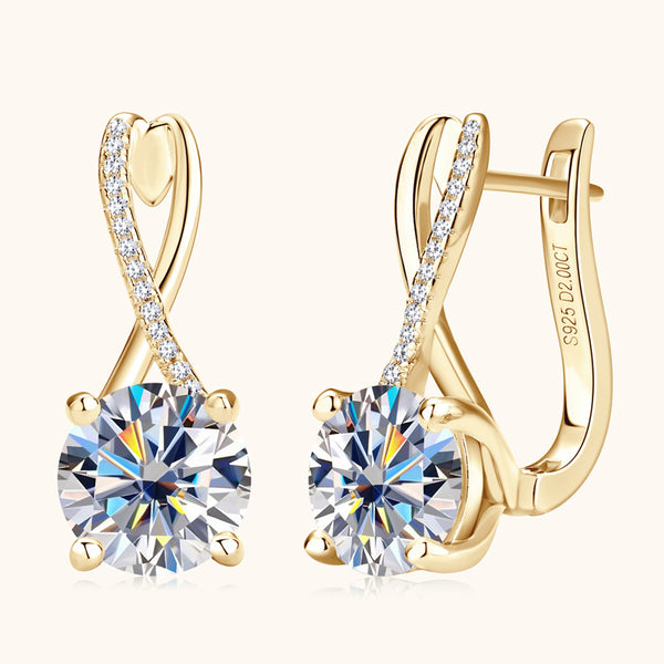 Moissanite Mobius Latch Back Earrings