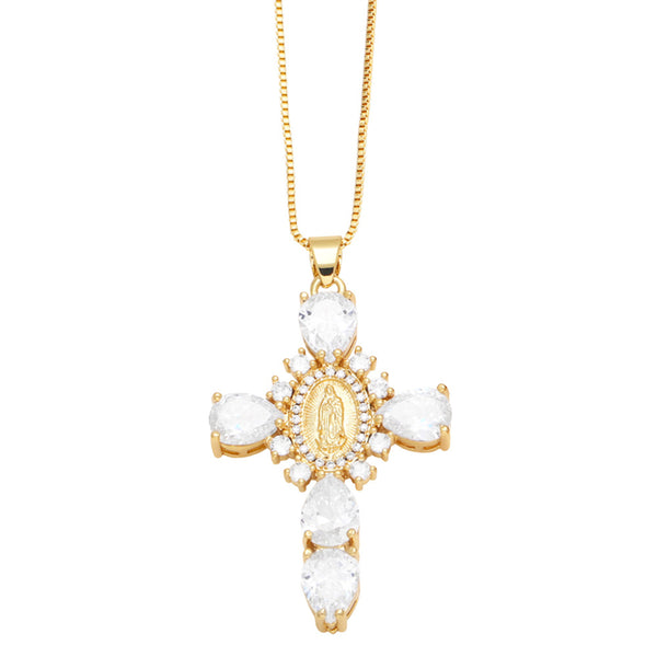 Virgin Cross Pendant Necklace