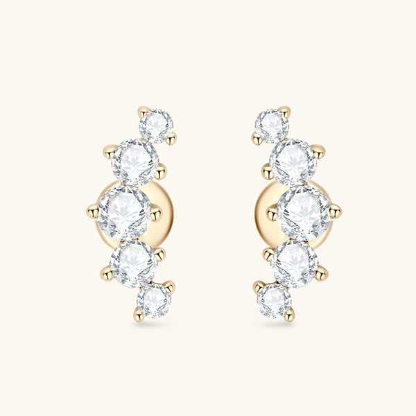 Smile Moissanite Stud Earrings