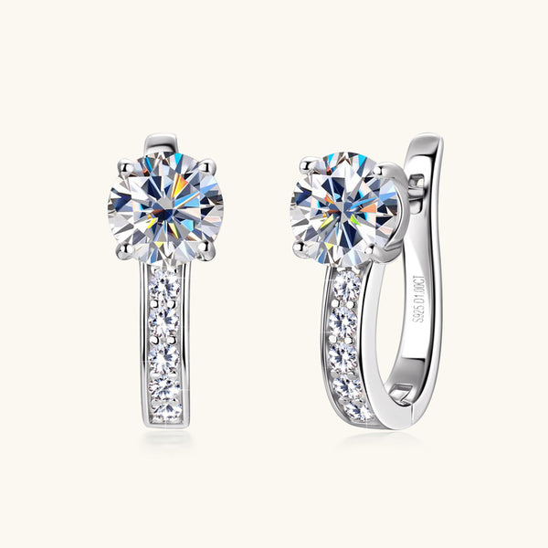 Moissanite U-Shaped Hoop Earrings