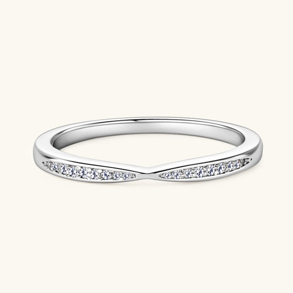 Moissanite Mobius Pave Wedding Ring