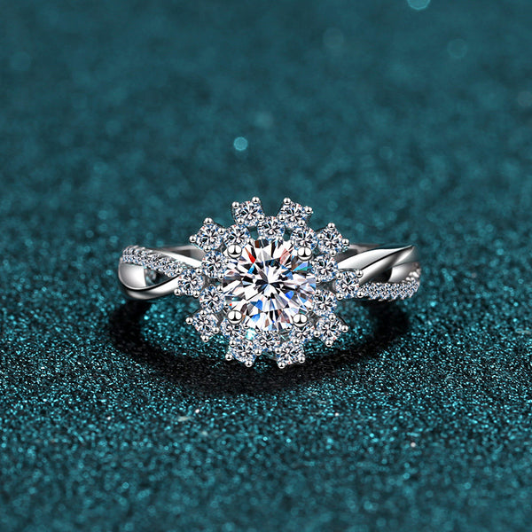 Moissanite Sunflower Wedding Ring