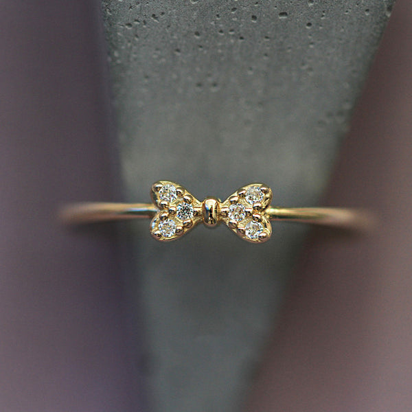 Bow Tie Bowknot Thin Stacking Ring