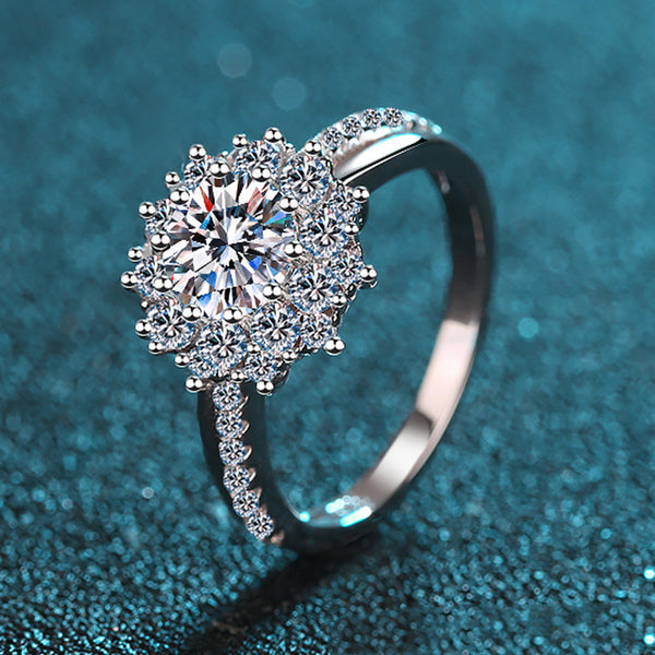 Moissanite Flower Wedding Ring