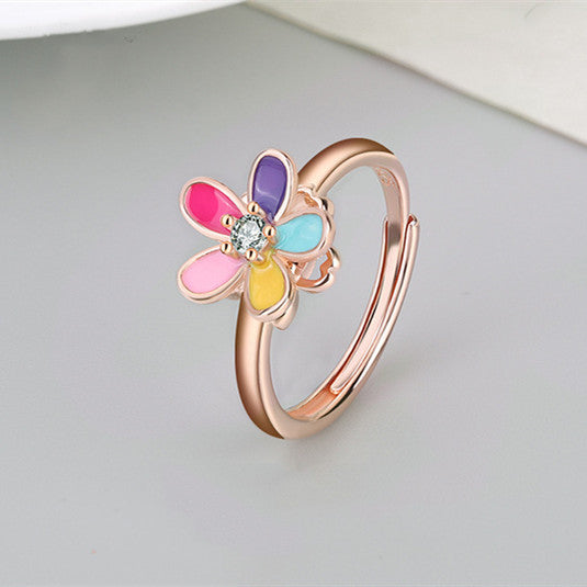 Color Flower Anxiety Fidget Spinner Ring