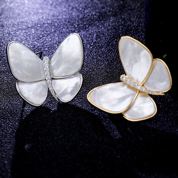 Mother of Pearl Butterfly Brooch