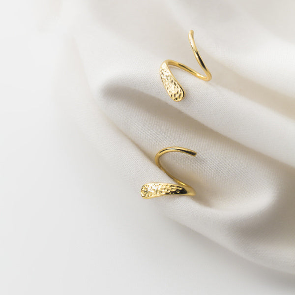 Minimalist Twist Spiral Hoop Earrings