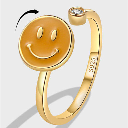 Smiley Face Anxiety Fidget Spinner Ring