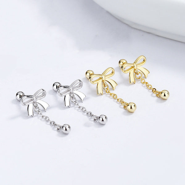 Bow Tie Bowknot Drop Stud Earrings