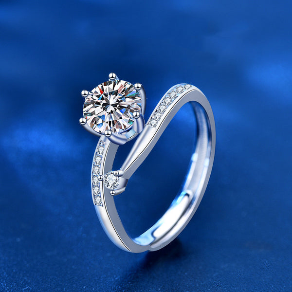 Six-Prong Moissanite Engagement Ring