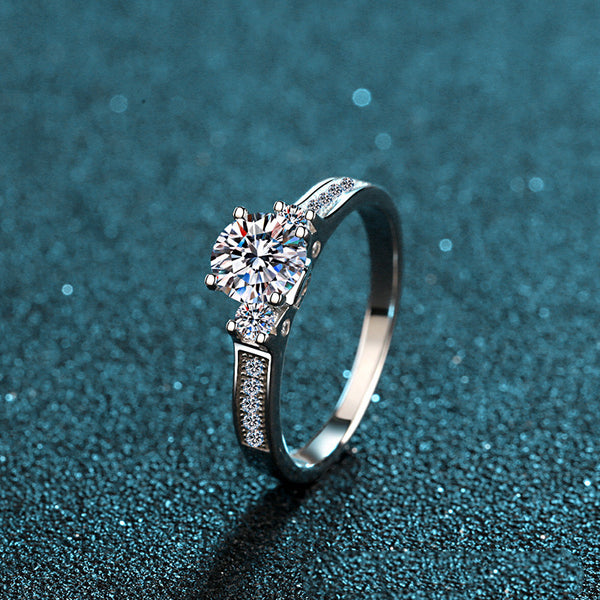 Four-Prong Moissanite Wedding Ring