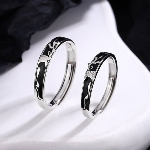 Dainty Deer Head Couple Ring