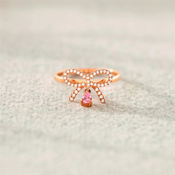 Dainty Bow Tie Teardrop Ring