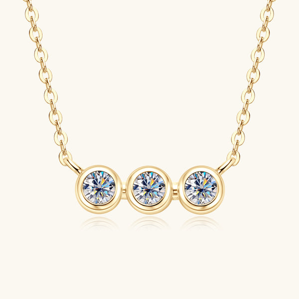 Three Stone Moissanite Necklace