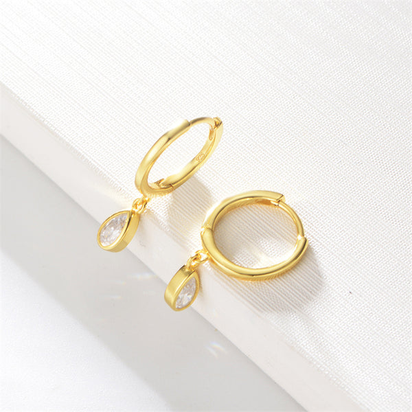 Teardrop Drop Hoop Earrings