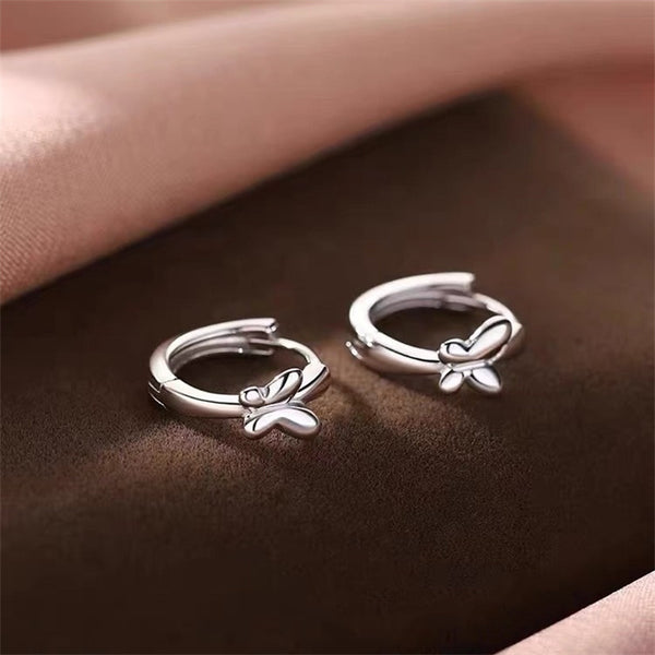 Dainty Butterfly Hoop Earrings