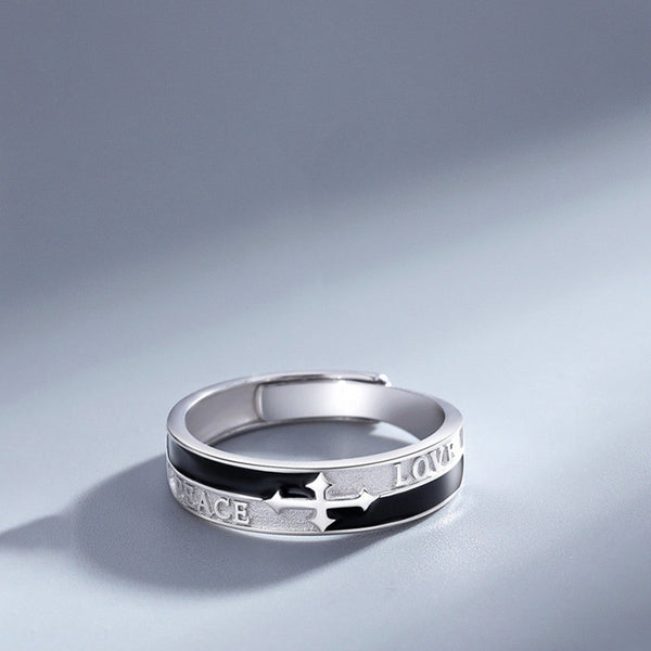 Silver Cross Man Ring