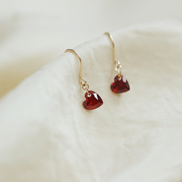 Red Heart Hook Earrings