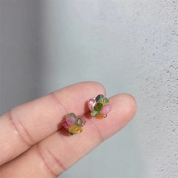 Natural Tourmaline Stud Earrings