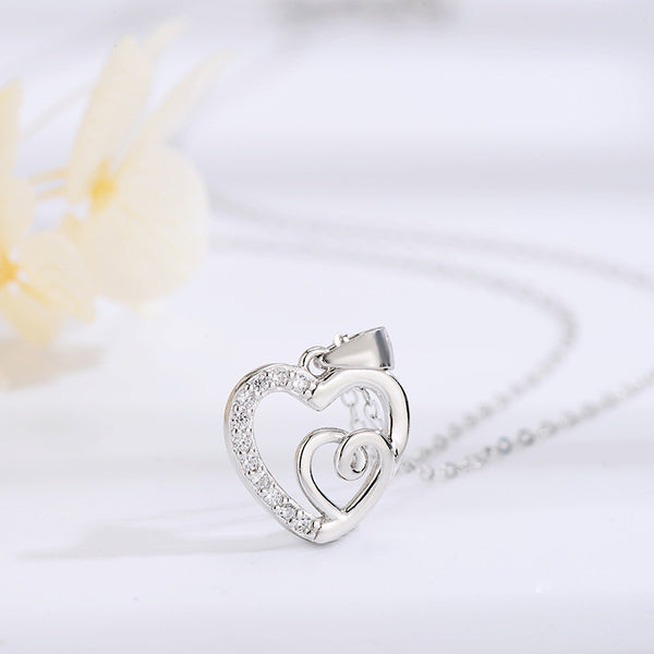 Silver Double Heart Necklace