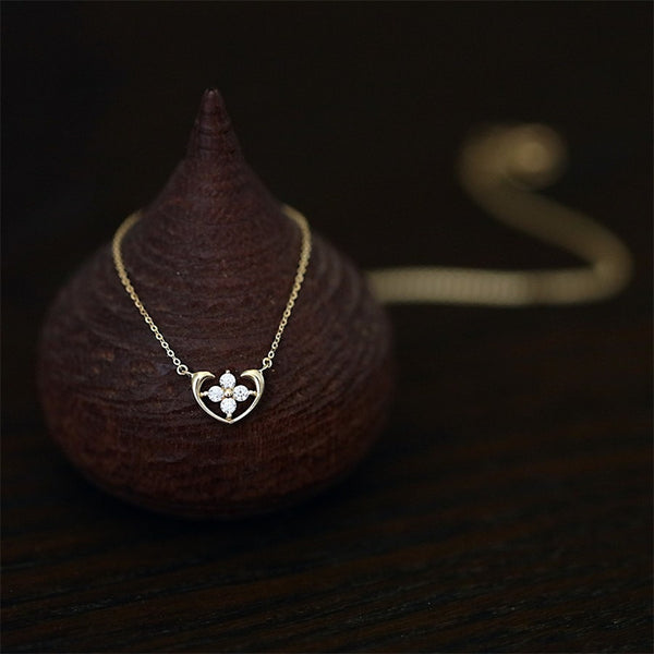 Four-Leaf Clover Heart Necklace