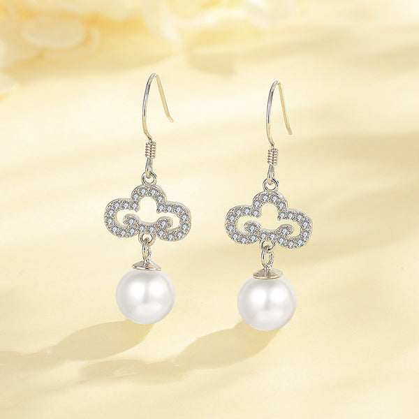 Cloud Pearl Hook Earrings