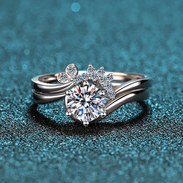 Six-Prong Moissanite Wedding Stacking Ring