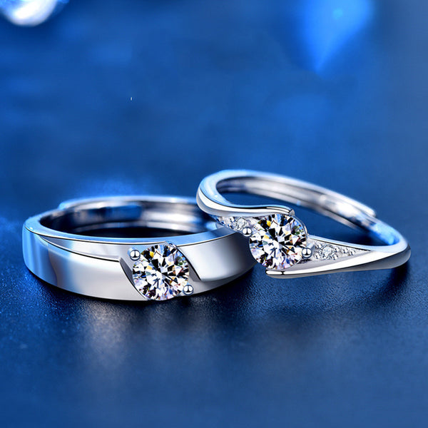 Moissanite Matching Couple Wedding Ring