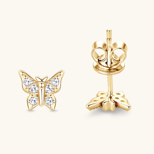 Moissanite Butterfly Wedding Stud Earrings