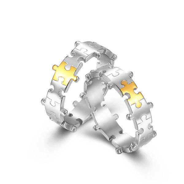 Puzzle Couple Matching Ring