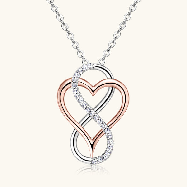 Moissanite Infinity Heart Charm Necklace