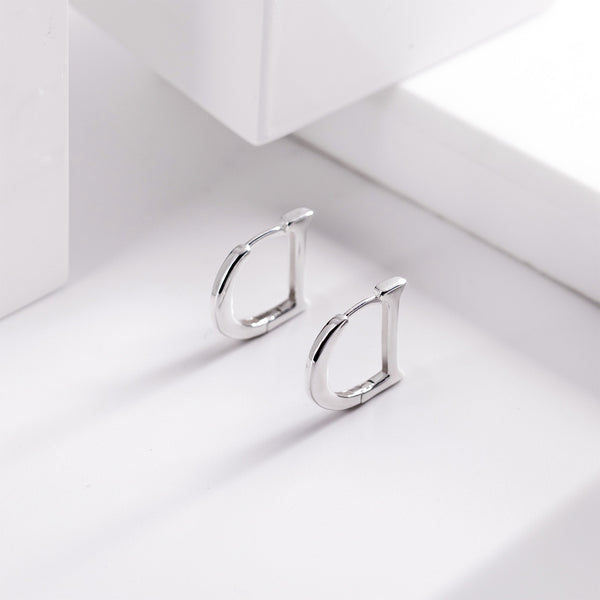 Minimalist Letter D Hoop Earrings