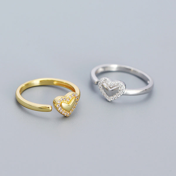 Dainty Heart Open Ring