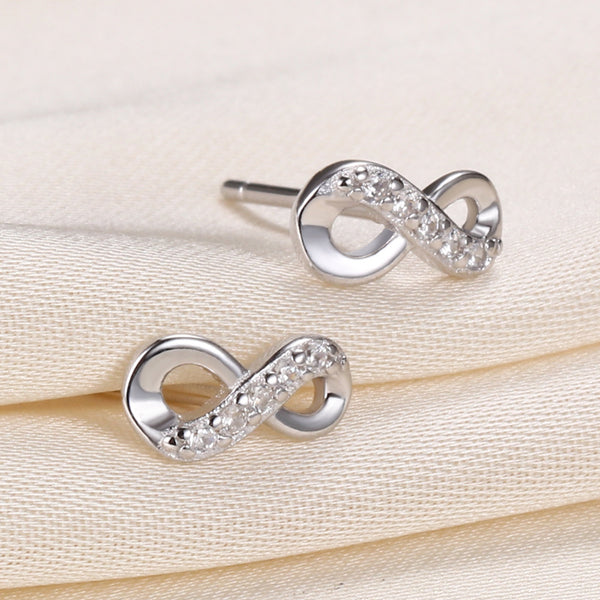 Mobius Strip Infinity Tiny Stud Earrings