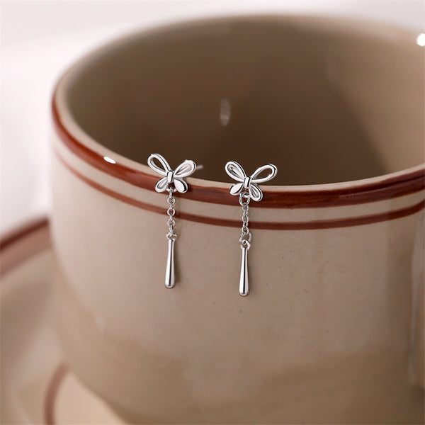 Butterfly Teardrop Dangle Stud Earrings