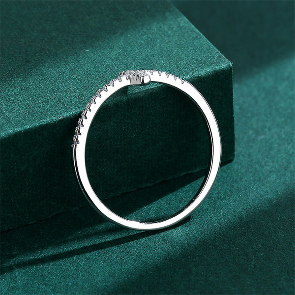 Pave Setting Cross Eternity Band Ring