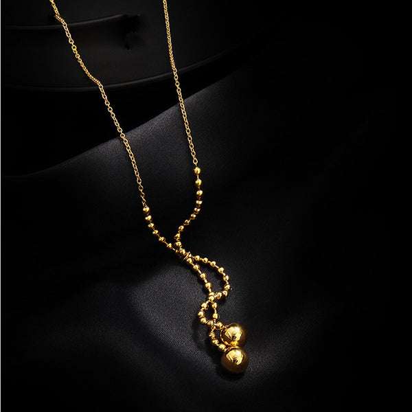 Double Gold Ball Necklace