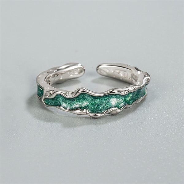 Silver Aurora Couple Ring