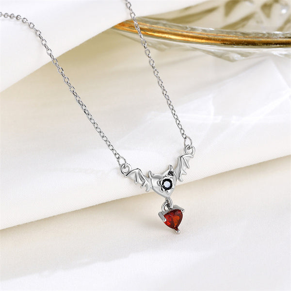 Devil Wing Heart Necklace