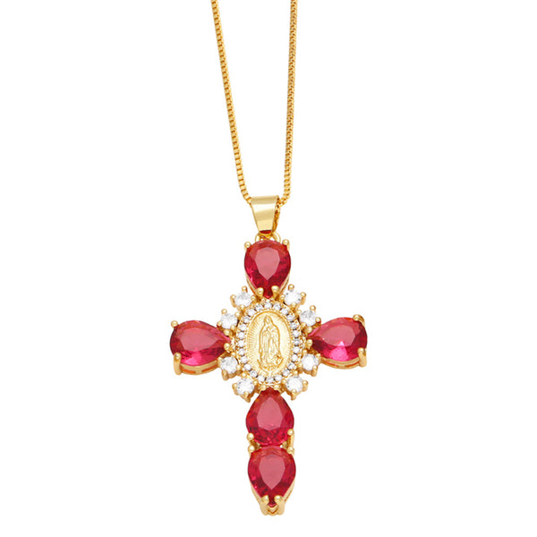 Virgin Cross Pendant Necklace