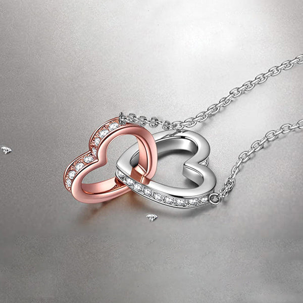 Interlocking Heart Pendant Necklace