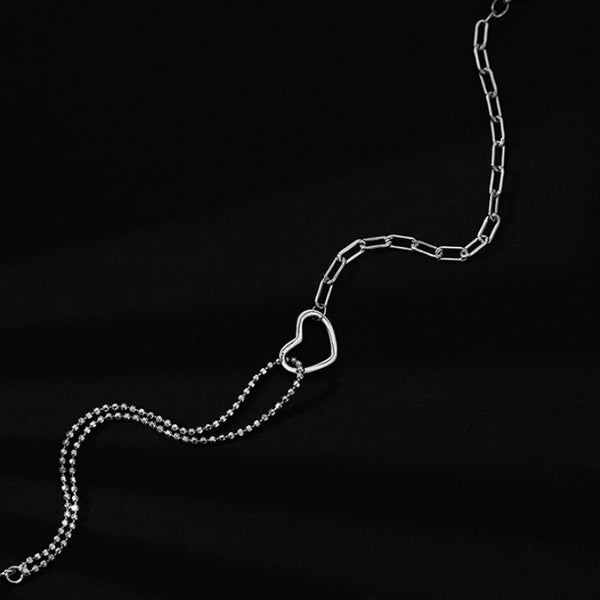 Heart Charm Bead Chain Bracelet