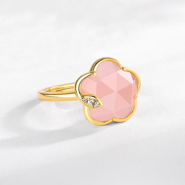 Rose Quartz Peach Blossom Ring