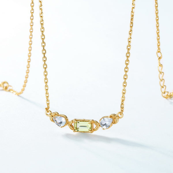 Dainty Peridot Charm Necklace