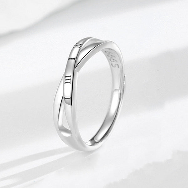 Roman Numeral Mobius Couple Ring