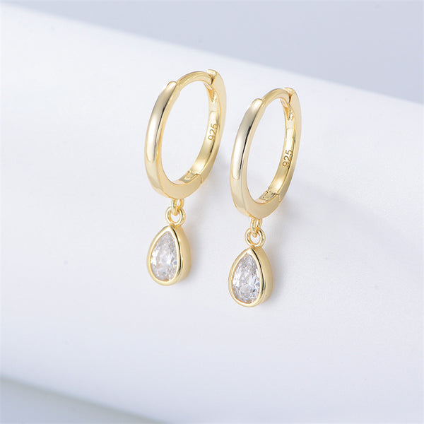 Teardrop Drop Hoop Earrings