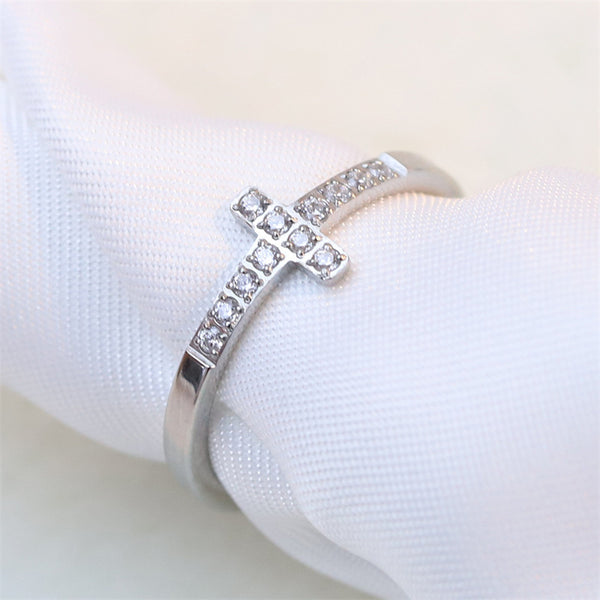 Dainty Cross Stacking Band Ring