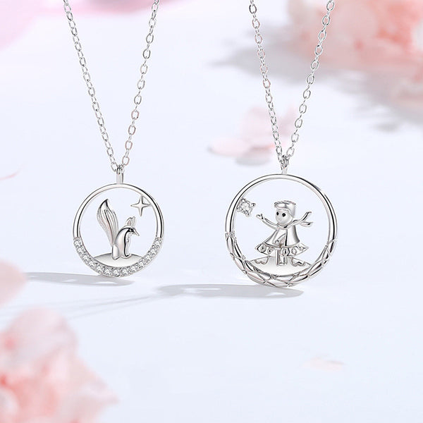 Little Prince Fox Couple Matching Necklace