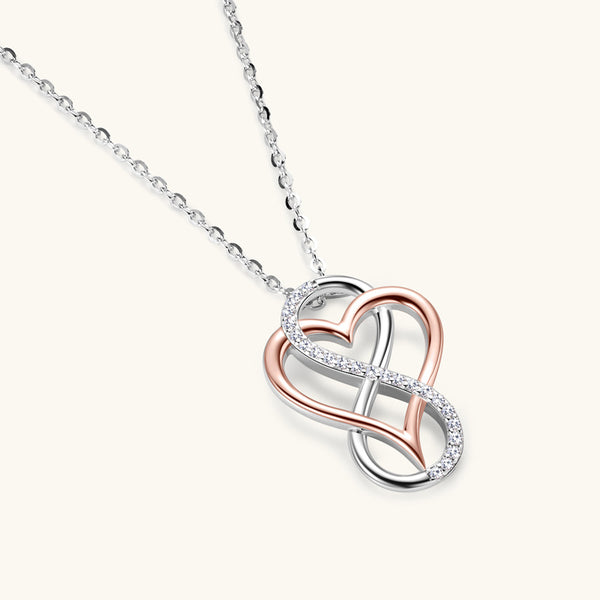 Moissanite Infinity Heart Charm Necklace