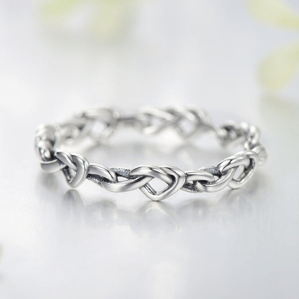 Heart Knot Stacking Band Ring